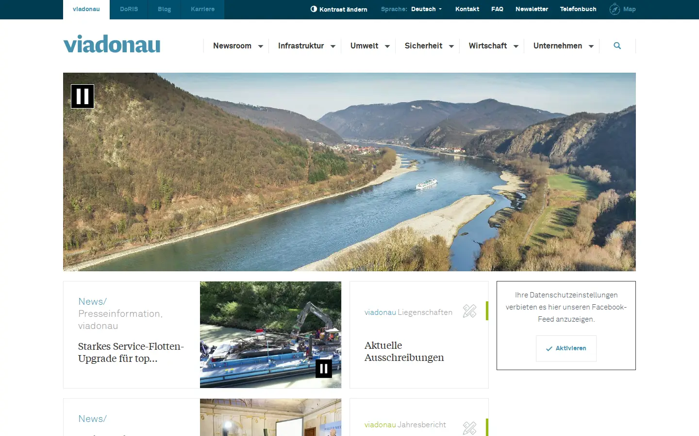 Startseite von viadonau.org