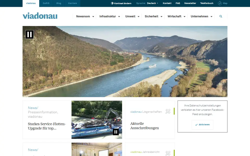 Startseite von viadonau.org