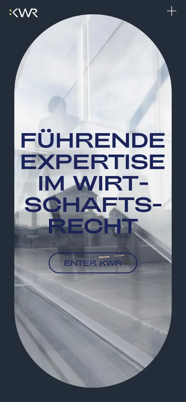 Startseite von kwr.at auf dem Smartphone mit dem Leitsatz im hochformatigen Oval