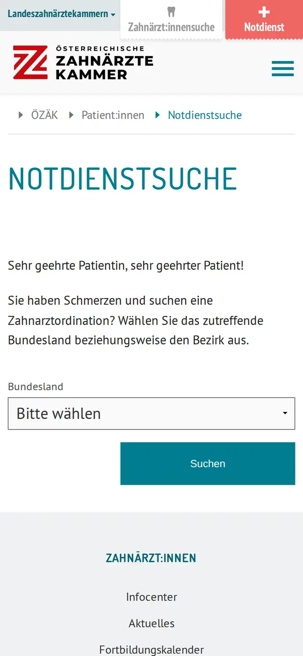 Notdienstsuche auf dem Smartphone