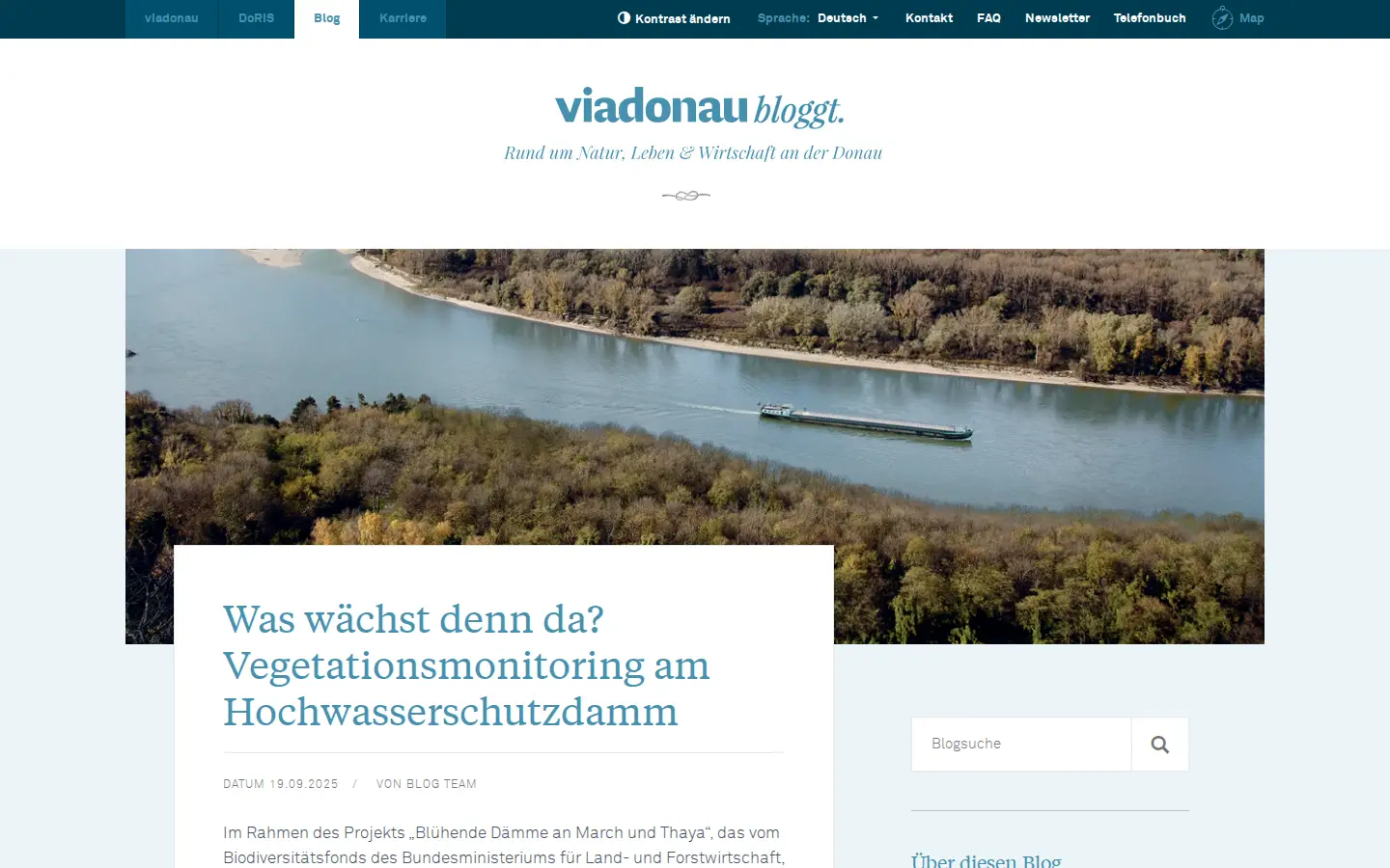 Startseite des viadonau-Blogs