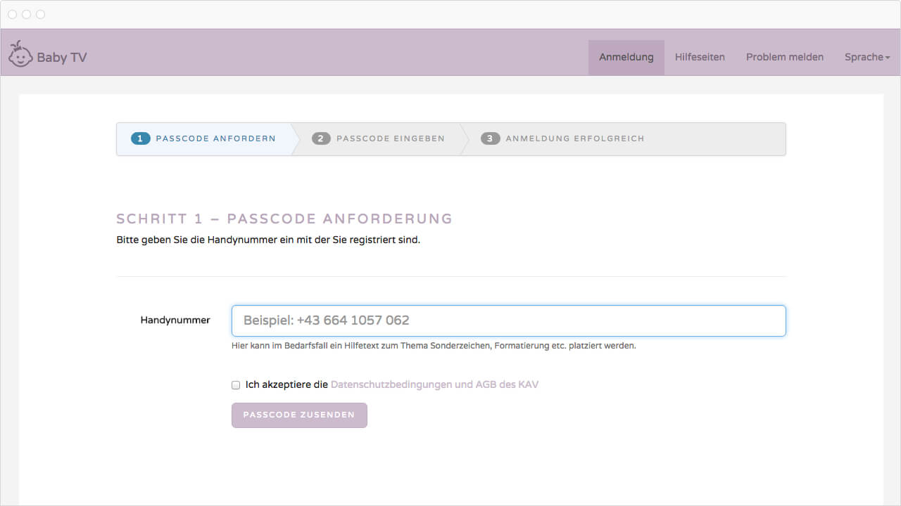 Wiener Krankenanstaltenverbund Baby TV Ansicht Registrierung